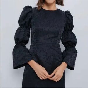 Black Jacquard Darcy Dress short